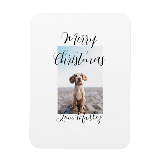 メリークリスマスペット犬の猫の写真の休日のギフト低 マグネット (縦)
