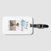 メリークリスマスペット犬の猫の写真の休日のギフト低 ラゲッジタグ (正面横)