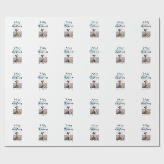 メリークリスマスペット犬の猫の写真の休日のギフト低 ラッピングペーパー (フラット)