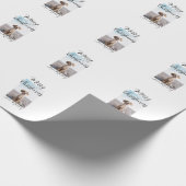 メリークリスマスペット犬の猫の写真の休日のギフト低 ラッピングペーパー (角)