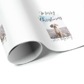 メリークリスマスペット犬の猫の写真の休日のギフト低 ラッピングペーパー (ロールコーナー)