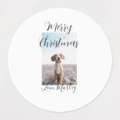 メリークリスマスペット犬の猫の写真の休日のギフト低 ラベル (デザイン1)