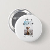 メリークリスマスペット犬の猫の写真の休日のギフト低 缶バッジ (正面&裏面)