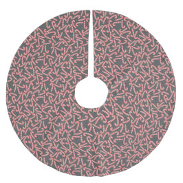 メリークリスマスペパーミントキャンディカネススノーフレーク ブラッシュドポリエステルツリースカート