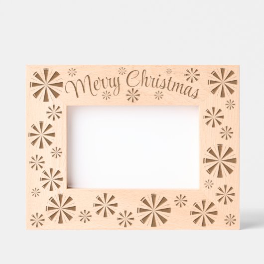メリークリスマスペパーミントキャンディストライプー レーザー彫刻フレーム (正面)