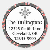 メリークリスマスペパーミントキャンディ差出人住所 ラウンドシール (正面)