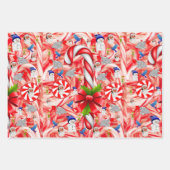 メリークリスマスペパーミントサンタ ラッピングペーパーシート (正面)