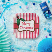 メリークリスマスペパーミント紙プレート ペーパープレート (パーティー)