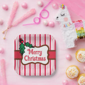 メリークリスマスペパーミント紙プレート ペーパープレート (パーティー)