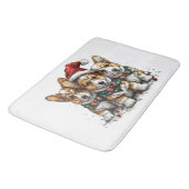 メリークリスマスペムブロークドシズウェルシュコーギー子犬 バスマット (アングル)