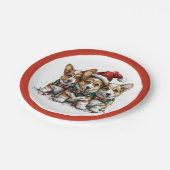 メリークリスマスペムブロークドシズウェルシュコーギー子犬 ペーパープレート (アングル)