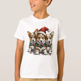 メリークリスマスペムブロークドシズウェルシュコーギー子犬 Tシャツ
