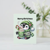メリークリスマスペンギンのカスタマイズ シーズンポストカード (スタンド正面)