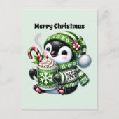 メリークリスマスペンギンのカスタマイズ シーズンポストカード (正面)