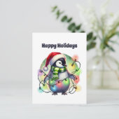メリークリスマスペンギンのカスタマイズ シーズンポストカード (スタンド正面)