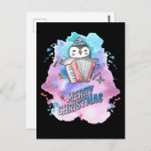 メリークリスマスペンギンギフトアコーディオンペンギン ポストカード (正面/裏面)