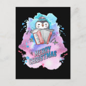 メリークリスマスペンギンギフトアコーディオンペンギン ポストカード (正面)