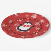 メリークリスマスペンギンホリデーパーティー紙プレート ペーパープレート (アングル)