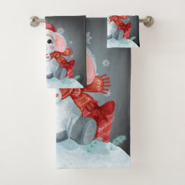 メリークリスマスペンギン子供へバスタオルセット バスタオルセット