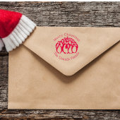 メリークリスマスペンギン家族の自墨切手 セルフインキングスタンプ