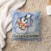 メリークリスマスペンギン装飾用クッション クッション (ブランケット)