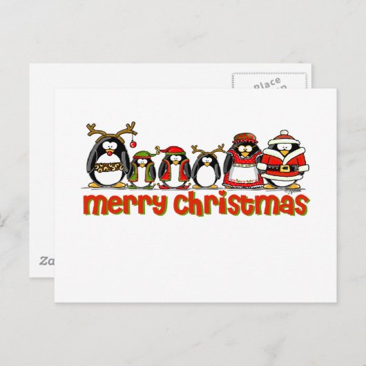 メリークリスマスペンギン シーズンポストカード (正面/裏面)