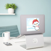 メリークリスマスペンギン シール (デスク上のノートパソコン)