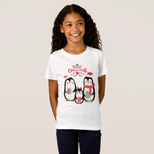 メリークリスマスペンギン Tシャツ (正面フル)