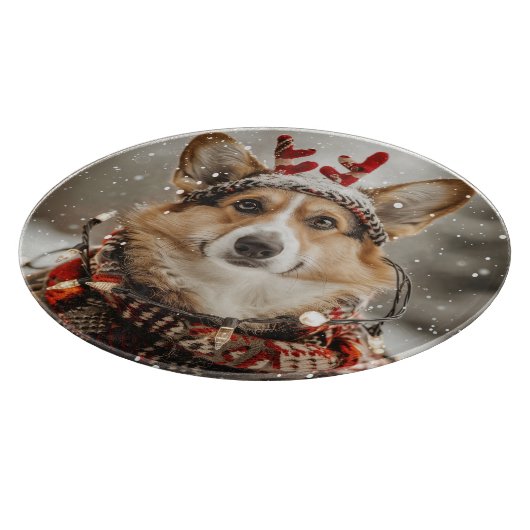 メリークリスマスペンブロークウェルシュコーギー犬 カッティングボード (角)