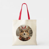 メリークリスマスペンブロークウェルシュコーギー犬 トートバッグ (裏面)