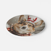 メリークリスマスペンブロークウェルシュコーギー犬 ペーパープレート (アングル)