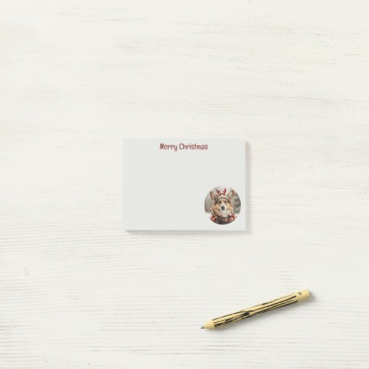 メリークリスマスペンブロークウェルシュコーギー犬 ポストイット (デスク上)