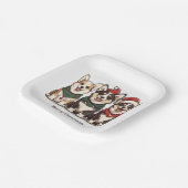 メリークリスマスペンブロークドズウェルシュコーギー犬 ペーパープレート (傾斜あり)