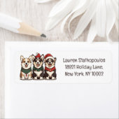 メリークリスマスペンブロークドズウェルシュコーギー犬 ラベル (インサイチュ)