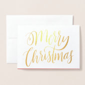 メリークリスマスホイルの写真カード 箔カード (封筒付き正面)