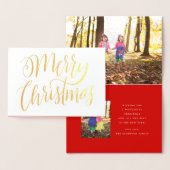 メリークリスマスホイルの写真カード 箔カード (ディスプレー)