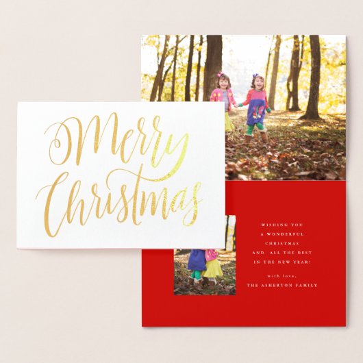 メリークリスマスホイルの写真カード 箔カード (ディスプレー)