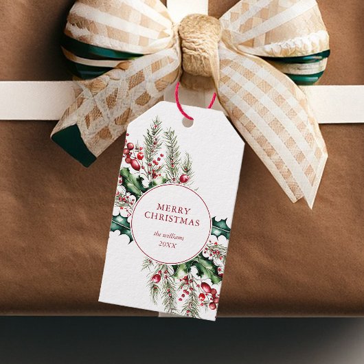 メリークリスマスホエレガントリ素朴デイフローラ ギフトタグ