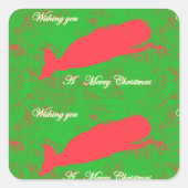 メリークリスマスホエールシール スクエアシール (正面)