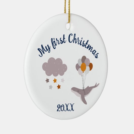 メリークリスマスホエールビューティフルドリームセラミックオーナ セラミックオーナメント (右)