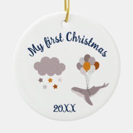 メリークリスマスホエールビューティフルドリームセラミックオーナ セラミックオーナメント