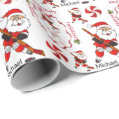 メリークリスマスホッケーサンタクロースカスタマイズ- ラッピングペーパー (ロールコーナー)