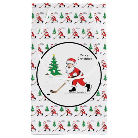 メリークリスマスホッケーサンタスモール抱き枕 スモールペーパーバッグ (裏面)