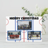 メリークリスマスホッケーリンクのフラットカード サンキューカード (スタンド正面)