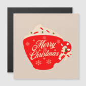 メリークリスマスホットチョコレートタンスノーフレークカード (正面/裏面)