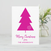 メリークリスマスホットピンククリスマスツリー シーズンカード (スタンド正面)