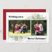 メリークリスマスホリディグリーナリー2写真クリスマス シーズンカード (正面/裏面)