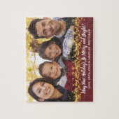 メリークリスマスホリディ応援ファミリーモダン写真 ジグソーパズル (縦)