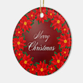 メリークリスマスホリデイリース セラミックオーナメント (左)