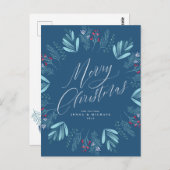 メリークリスマスホリデイリース ポストカード (正面/裏面)